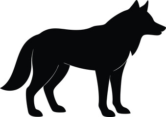 Shadow Wolf Silhouette Vector Art Illustration