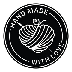 Handmade with love round beautiful logo design Vector Template
