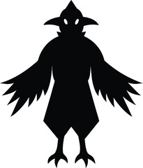 Tengu Silhouette Vector Art Illustration