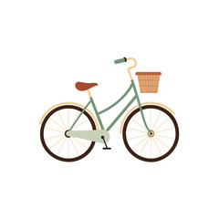Retro bicycle with basket illustration