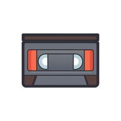 Fototapeta premium Retro vhs tape icon for media and entertainment