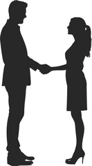 Business Handshake Silhouette - Partnership and Agreement