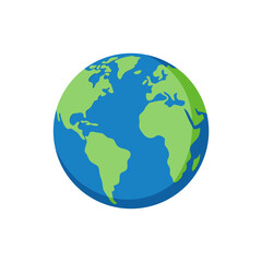 Fototapeta premium Stylized earth globe with continents and oceans