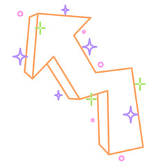 up left arrow illustration doodle line clipart