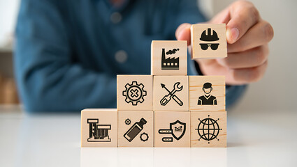 Industrial safety and management concept building factory