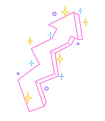 pink playful cute doodle arrow clipart up arrow with sparkle illustration