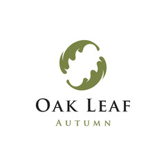 Autumn oak leaf logo design and oak tree logo. With easy and simple vector illustration editing.