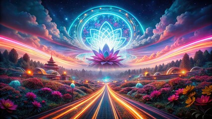 Holographic Light Trails & Floral Patterns: Abstract Bokeh Art