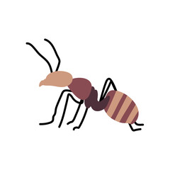 Cartoon ant vector illustration. Cute nature insect.