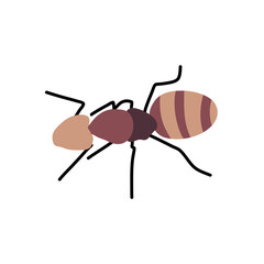 Cartoon ant vector illustration. Cute nature insect.
