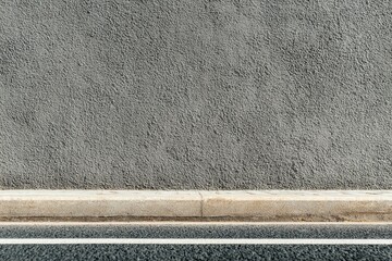 Gray asphalt pavement meets a light beige curb