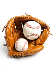 baseball glove and ball isolated on white background