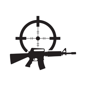 Rifle  logo icon  illustration flat