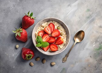 Healthy Oatmeal Breakfast Bowl with Strawberries - Delicious & Nutritious Recipe