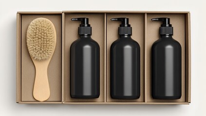 Natural skincare set in a kraft box