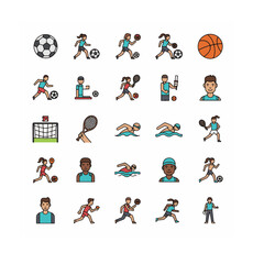 Clean and Modern Sport Icons Set