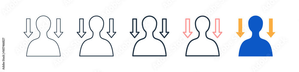 Poster users different style icons set vector illustration.