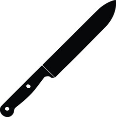 Bread Knife with Straight Edge silhouette vector art illustration