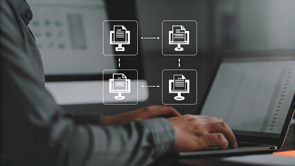Businessman Managing Digital Procurement Process With Tablet