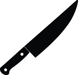 Chef's Knife in Clean Cut silhouette vector art illustration