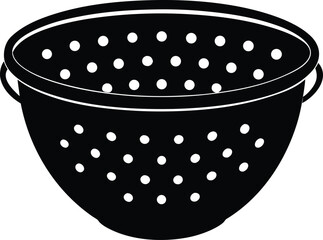 Colander with Simple Holes silhouette vector art illustration