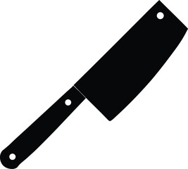 Kitchen Cleaver in Minimal Style silhouette vector art illustration