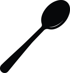 Dessert Spoon Plain Design silhouette vector art illustration