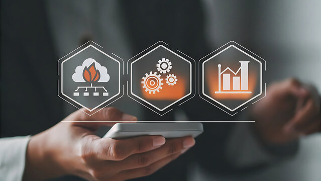 Esg investment strategy concept with digital hologram