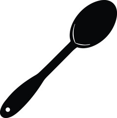 Serving Spoon Long Handle silhouette vector art illustration