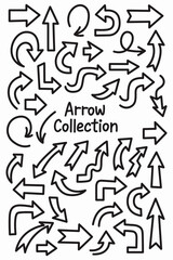 Hand drawn arrow collection with different directions and styles vector illustration