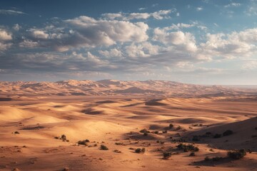 Naklejka premium Vast desert landscape under a dramatic sky