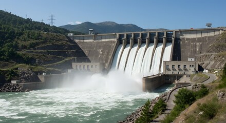 Hydropower Dam as Renewable Energy Source in Nature