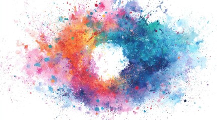 Fototapeta premium Colorful abstract circle with splatter