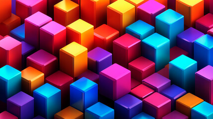 Vibrant Isometric Cubes in Modern 3D Design

