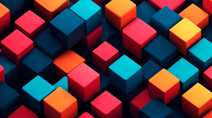 Fototapeta premium Colorful 3D Cubes Abstract Background – Geometric Pattern