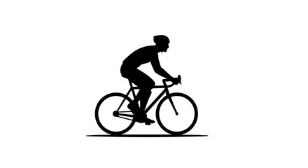 Obraz premium A cyclist riding a road bike silhouette against a neutral backdrop.