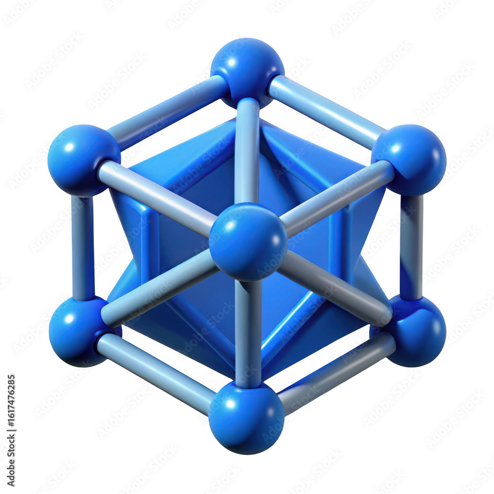 Poster 3d molecular structure model isolated on transparent background