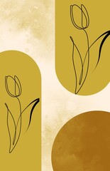 Abstract modern art boho wall art 