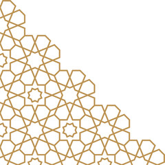 Abstract geometric corner decoration in Islamic style