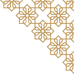 Abstract geometric corner decoration in Islamic style