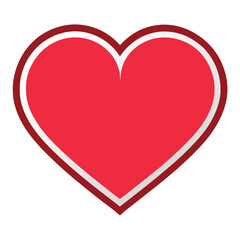 A vibrant red heart vector, symbolizing love and romance, perfect for Valentine's Day designs