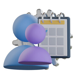 Meeting room booking screen 3D Icon colorful style