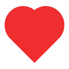 Red heart isolated on white, a symbol of love and romance, perfect for Valentine's Day designs and wedding illustrations