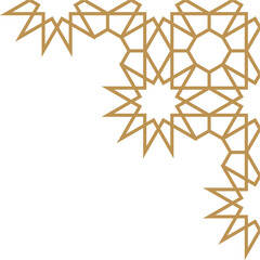 Abstract geometric corner decoration in Islamic style