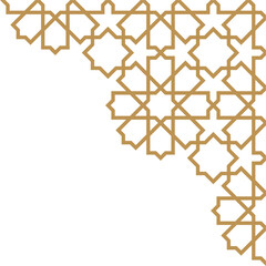 Abstract geometric corner decoration in Islamic style