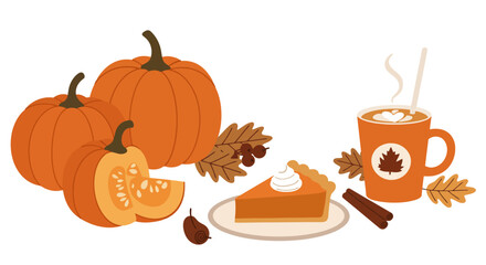 Autumnal Delights: Pumpkin Pie, Coffee, and Harvest Bounty