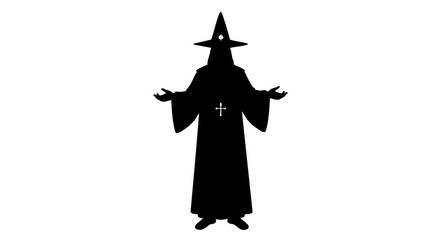 A shadowy wizard silhouette, conjuring magic.