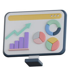 ESG data dashboard 3D Icon colorful style