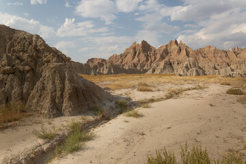 Mojuntain Like Badlands in South Dakota on Sunny Day