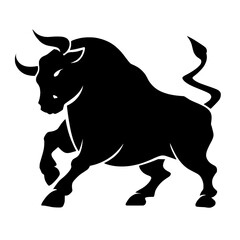 vector illustration of a black bull